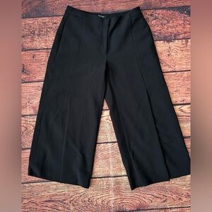 White House Black Market Pants Womens Size 8R Black Wide Leg Crop‎ Lined
